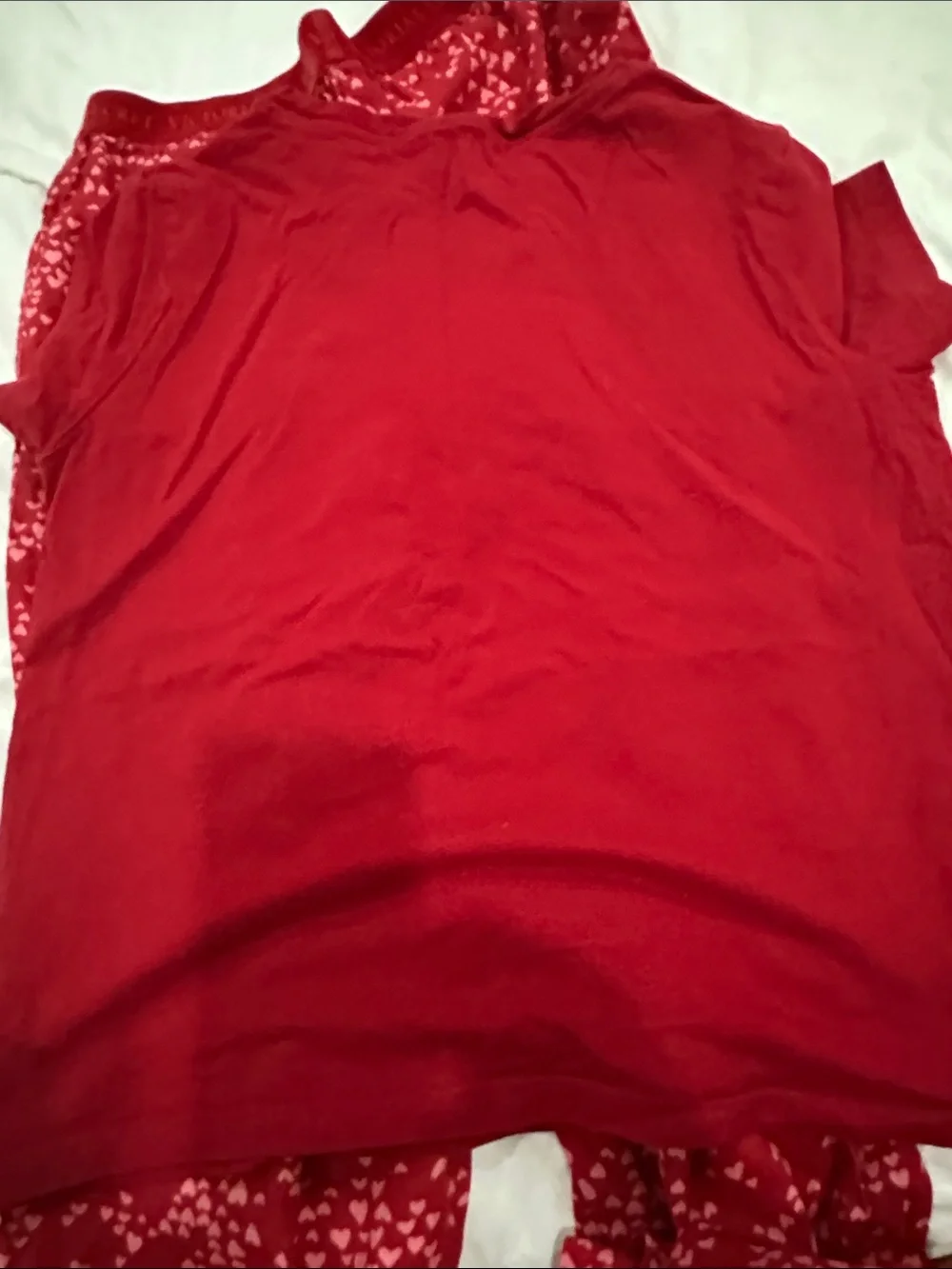 Victoria's Secret Red Heart 'Love' Girls Pajama Set